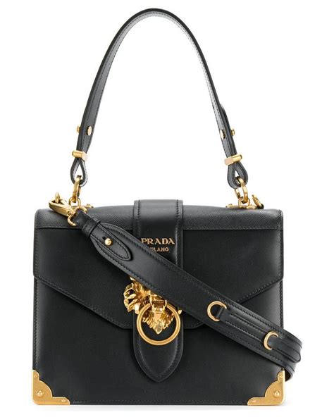 Prada cahier shoulder bag black